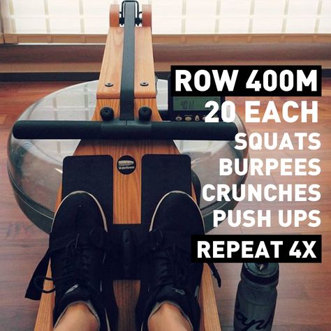 Row Workout, Rowing Wod, Rowing Workouts, Burpee Workout, Pyramid Training, Rower Workout, Rowing Machine Workout, Crossfit Workouts At Home, Dumbbell Workouts