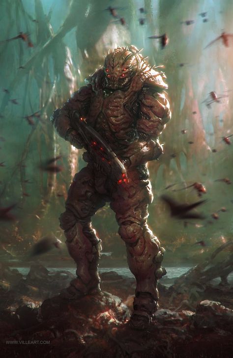 ArtStation - Alien Soldier, Ville-Valtteri Kinnunen Alien Soldier, Alien Character, Alien Concept, Alien Design, Alien Races, Alien Concept Art, Alien Creatures, Futuristic Art, Alien Art