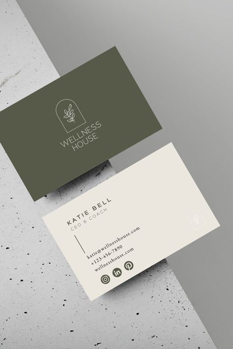 Cool Business Cards Creative Ideas, Cards For Business Ideas, Business Card Design Canva, Neutral Color Business Cards, Visit Cards Ideas, Simple Modern Business Cards, Earth Tone Business Cards, Minimal Visiting Card Design, What To Put On A Business Card