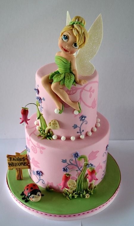 By Sweet Ruby Cakes Pirate Fairy Cake, Tinker Fairy, Ruby Cake, Super Torte, Tinkerbell Cake, Cake Wrecks, Fairy Cakes, Disney Cakes, Novelty Cakes