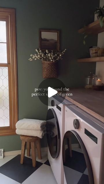 The House Products on Instagram: "This color is amazing 🥰 What do you think?
For any info please contact @interiorniche
Credit: @interiorniche

.
.
#laundryroom #laundryroomdecor #laundryroomdesign #ltkhome #sherwinwilliams" Black Washer And Dryer Laundry Room, Black Washer And Dryer, Washer And Dryer Laundry Room, Black Laundry Room, Black Laundry, House Products, Laundry Dryer, Laundry Room Design, Laundry Room Decor