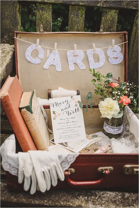 Wedding Card Box Sign, Vintage Suitcase Wedding, Wedding Card Post Box, Wedding Post Box, Gift Table Wedding, Vintage Wedding Cards, Wedding Bunting, Wedding Card Box, Card Table Wedding