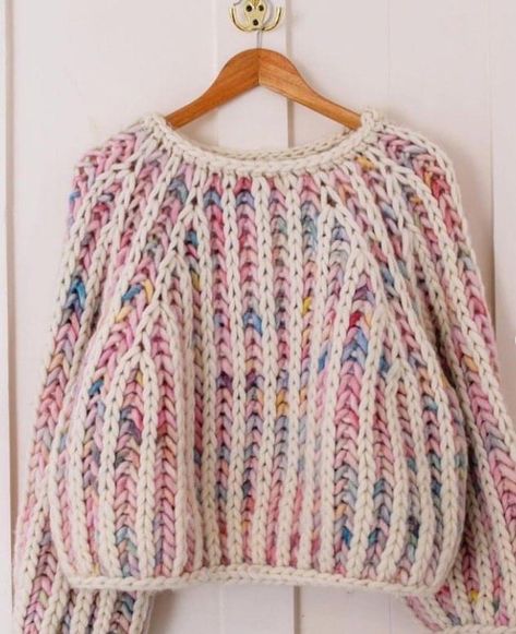 Brioche Sweater, Brioche Knitting Patterns, Cotton Crochet Patterns, Cardigan Sweater Pattern, Crochet Sweater Free, Brioche Knitting, Crochet Knit Stitches, Crochet Tops Free Patterns, Rainbow Sweater