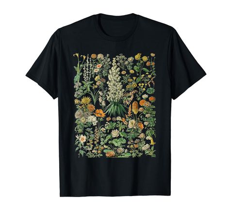 PRICES MAY VARY. This beautiful vintage inspired Floral Chart design features colorful illustrations and is perfect for anyone who loves flowers and nature Perfect gift for gardening kids and plant ladies who love flowers Lightweight, Classic fit, Double-needle sleeve and bottom hem Novelty Clothing, White Long Sleeve Shirt, Chart Design, Flower Graphic, Comfy Shirts, Shirt Store, Gardening For Kids, Tees For Women, Floral Botanical