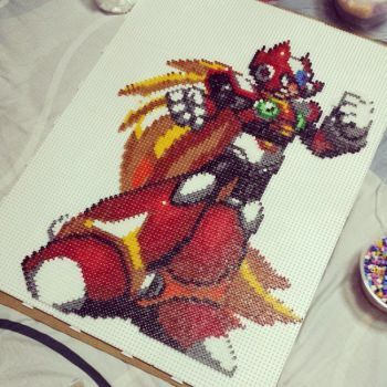 Megaman X, Bead Sprite, Melty Beads, 8 Bits, Bead Ideas, Perler Bead Art, Mega Man, Perler Bead, 8 Bit