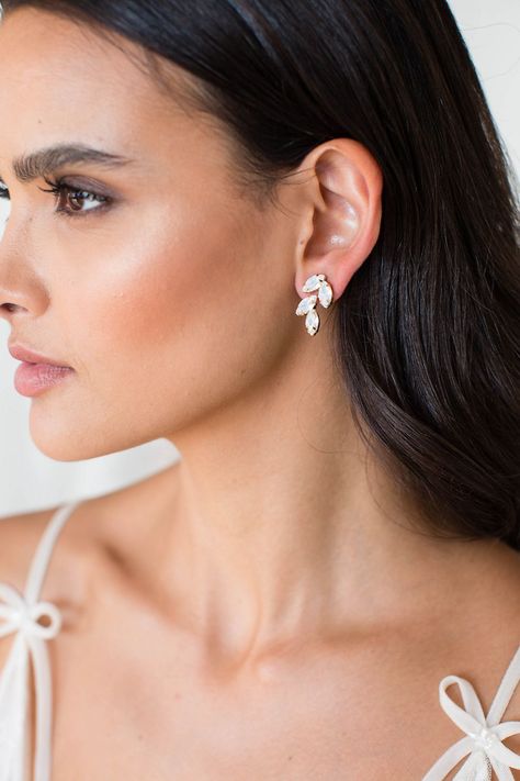 Jewelry - Brides and Hairpins Handmade Sparkling Leaf Cluster Post Earrings Style # ASHTONACC – View Image 1 Swarovski Crystal Drop Earrings, Bride Earrings, Wedding Bridal Jewellery, Crystal Drop Earrings, Bride Jewellery, Opal Crystal, Davids Bridal, Bridesmaid Earrings, Bridesmaid Jewelry