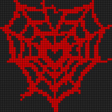 Pixelated Crochet Pattern, Crochet Grid Patterns Spiderman, Tapestry Crochet Patterns Spiderman, Spiderweb Alpha Pattern, Spiderman Alpha Pattern Crochet, Spiderman Crochet Graph, Perler Bead Big Patterns, Crochet Patterns Drawing, Heart Tapestry Crochet Pattern