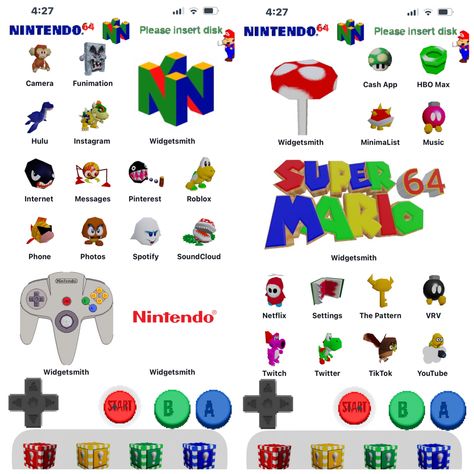 Mario Themed Wallpaper, Mario Ios 16 Wallpaper, Nintendo Homescreen Layout, Super Mario Homescreen, Mario Phone Theme, Mario Homescreen Layout, Silly Homescreen, N64 Wallpaper, Mario Homescreen