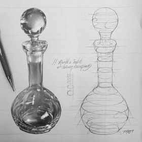 Spiral Design Art, Structural Drawing, Bottle Drawing, Perspective Drawing Lessons, Realistic Pencil Drawings, Drawing Course, Object Drawing, Reference Drawing, Industrial Design Sketch