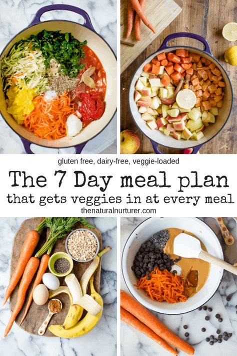 The 7 Day meal plan that gets veggies in at every meal (family-friendly, gluten free, dairy-free) Slow Cooker Recipes Family, Slow Cooker Pasta Recipes, Vegan Slow Cooker Recipes, Meals Breakfast, Vegetarian Slow Cooker Recipes, Slow Cooker Dinner Recipes, Slow Cooker Recipes Beef, Day Meal Plan, Dinner Snacks