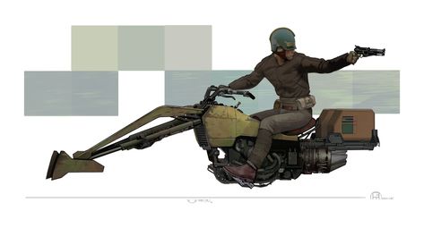 Swoop Courier, Brian Matyas on ArtStation at https://www.artstation.com/artwork/PEYAB Brian Matyas, Hover Bike, Edge Of The Empire, Speeder Bike, Star Wars Spaceships, Star Wars Background, Star Wars Characters Pictures, Star Wars Vehicles, Star Wars Droids