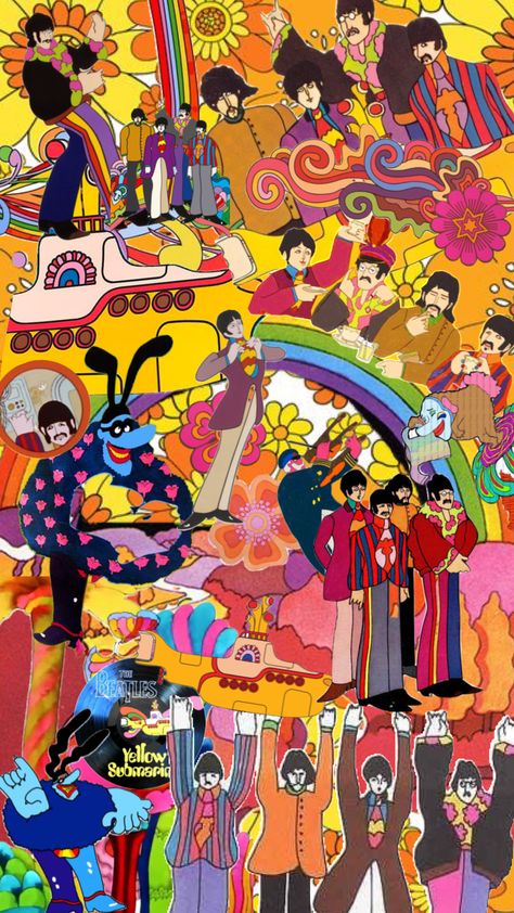 We all live in a yellow submarine🐠 #thebeatles #ringostarr #johnlennon #georgeharrison #paulmccartney #thebeatleswallpaper #music #60s #yellowsubmarine #magicalmysterytour #70s Beatles Wallpaper Iphone, Yellow Submarine Art, Beatles Drawing, 70s Artists, Beatles Fan Art, Background Screensavers, Beatles Party, Beatles Wallpaper, Beatles Art