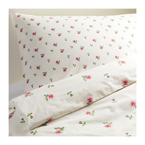 Ikea Rose floral bed sheets set | IKEA rose bedding shabby chic Ikea Quilt Cover, Ikea Duvet Cover, Ikea Bedroom Furniture, Ikea Duvet, Rose Duvet Cover, Cama Ikea, Floral Sheets, White Linens, Rose Bedding