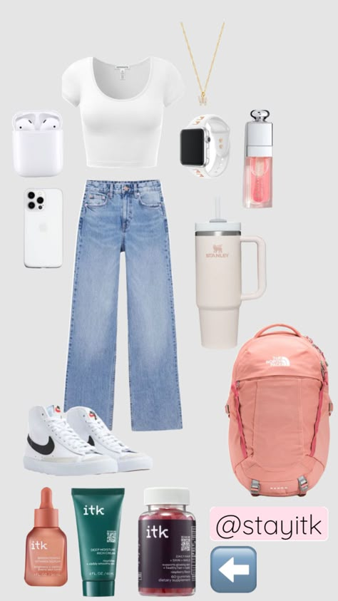 school outfit inspo Clothes For The First Day Of School, First Day Of School Outfit Highschool Summer, Freshmen Outfits First Day, 6 Th Grade Outfits, Back Tk School Outfits, Cute First Day Of High School Outfits, First Day Of School Outfit Fall, School Outfits Highschool 2023, School Outfits For Middle Schoolers