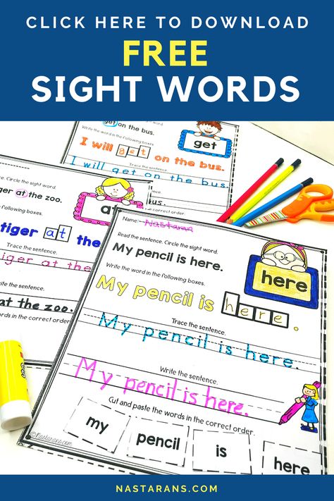 Need free sight word activities for the elementary students? Click to download these sight words printable for teaching sight words in your classroom. These printables contain worksheets to practice everything you need for sight words. Simple Sentences Activities, Sentences With Sight Words, Sight Word Sentence Cards, Sight Word Worksheets Free, Build Sentences, Sight Words Activities, Words Activities, Pre Primer Sight Words, Sight Word Sentences