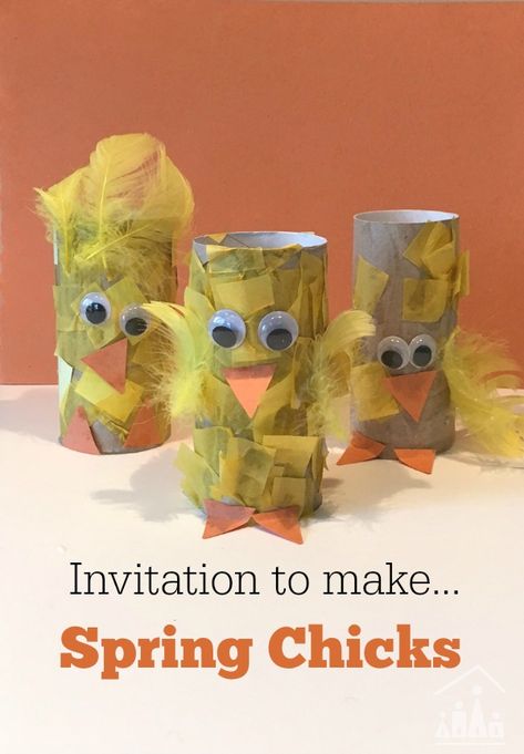 Our invitation to make Spring Chicks is an ideal Spring or Farm theme junk modelling activity for toddlers and preschoolers. Get saving up your cardboard tubes. Chick Craft, Meeting Activities, Farm Animal Crafts, Easter Crafts For Toddlers, Farm Craft, Farm Unit, Farm Preschool, Easter Preschool, Farm Activities