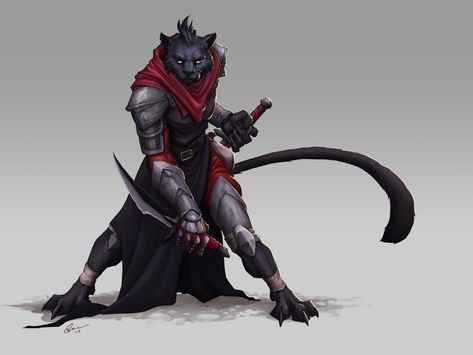 Tabaxi Rogue, Pathfinder Character, Heroic Fantasy, Fantasy Races, Dungeons And Dragons Characters, Dnd Art, Fantasy Warrior, High Fantasy, Arte Fantasy