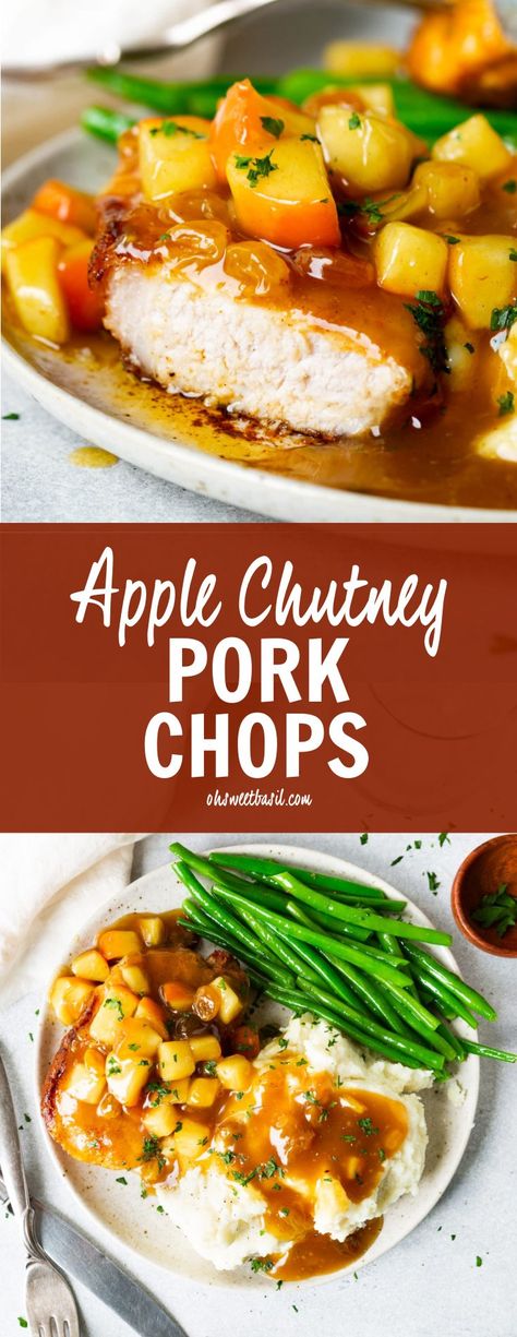 Apple And Pork Chop Recipes, Pork Chop With Apples, Pork Apple Recipe, Pork Chop With Apples Recipes, Pork Chop And Apple Recipes, Pork And Apple Recipes, Spring Pork Chop Recipes, Pork Chop Apple Sauce Recipes, Pork Chop Chutney Recipes