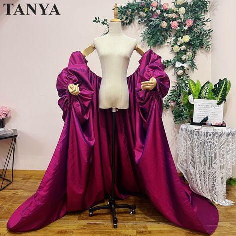 125.3US $ 30% OFF|Plum Taffeta Evening Dress Cape Fashionable Full Sleeves Off Shoulder Ruched Long Jacket Bolero Formal Lady Dress Outfit Cloak| |   - AliExpress Shoulder Cloak, Asian Couture, Dress Cape, Fashion Design Patterns, Lady Dress, Cape Dress, Formal Dresses For Women, Long Jacket, Formal Attire