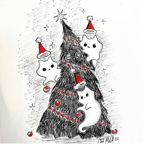 Alt Christmas Aesthetic, Goth Christmas Art, Horror Christmas Art, Spooky Christmas Art, Creepy Christmas Art, Goth Christmas Wallpaper, Goth Christmas Aesthetic, Merry Witchmas, Christmas Horror Art