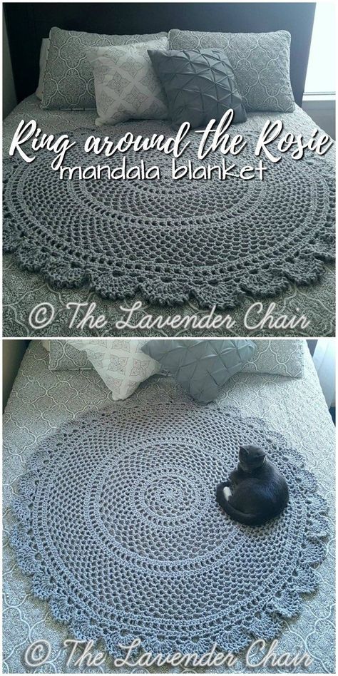 Circular Blanket Crochet Pattern, Circular Crochet Blanket, Ring Around The Rosie, Circular Mandala, Mandala Blanket, Pattern Mandala, Crochet Classes, Skins Minecraft, Crochet Coaster Pattern