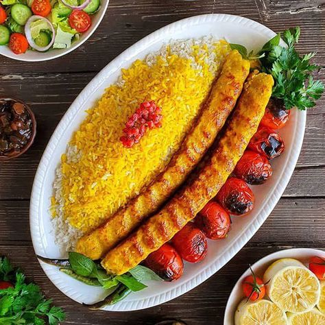 Chicken Koobideh Kabob Recipe; Make Iranian Chicken Kababs Chicken Koobideh Recipe, Koobideh Kabob Recipe, Koobideh Recipe, Persian Chicken, Iranian Dishes, Iranian Cuisine, Kebab Skewers, Kabob Skewers, Kabob Recipes