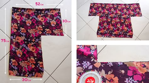 DIY Couture : Passion Kimono à fleurs (patron simple) • Saddy (Chocodisco) Diy Kimono, Flower Kimono, Yarn Flowers, Kimono Pattern, Diy Tags, Creation Couture, Couture Sewing, Blouse Diy, Diy Couture