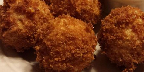 Buffalo Chicken Dipping Balls Recipe | Allrecipes Buffalo Chicken Balls Fried, Buffalo Chicken Balls, Boudin Balls Recipe, Fried Balls, Boudin Balls, Chicken Balls, Ice Cream Scooper, Bleu Cheese, Chicken Fried