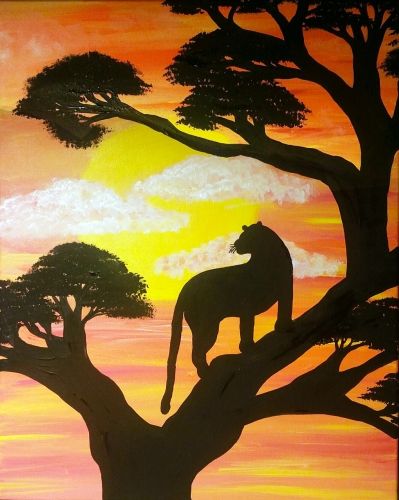 African Safari Painting, Safari Painting, Africa Drawing, Starfish Painting, Africa Painting, Unicorn Pictures, Paint Nite, African Art Paintings, Fruit Wallpaper