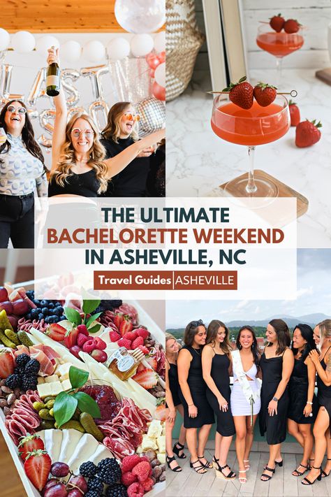 The Ultimate Bachelorette Weekend in Asheville, North Carolina

Planning your bachelorette party in Asheville? We’ve rounded up the ultimate list to help you plan for your perfect day in our beautiful city! 

You’ll find our recommended bachelorette party planning company, the best charcuterie grazing tables and classes to book, wineries and rooftop bar tour options, our favorite Asheville spa for groups, and the best cocktail tasting experience in Downtown Asheville Asheville Bachelorette Party Itinerary, Cincinnati Bachelorette Party, Ashville Nc Bachelorette, Asheville Bachelorette Party Theme, Pigeon Forge Bachelorette Party, Asheville Nc Bachelorette Party, North Carolina Bachelorette Party, Asheville Bachelorette Party, Asheville Spa