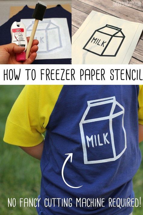 Looking to update a plain shirt? Upcycling and need to cover a stain? Fabric paint stenciling is easy with freezer paper! Check out this tutorial on how to use freezer paint, it is cheap and fast. Freezer Paper Stenciling, Stencils Tutorials, Freezer Paper, Plain Shirt, Diy Hanging, Stenciling, Mason Jar Crafts, Jar Crafts, Fabric Paint