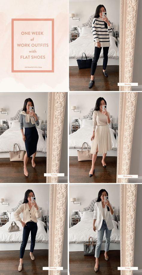 Flats For Office Wear, Business Casual With Flats Work Outfits, Flat Outfits Work, Flat Shoes Work Outfit Classy, Flat Business Shoes Women, Women’s Work Outfits 2023, Work Outfit With Flat Shoes, Casual Work Outfits Flat Shoes, Non Heel Work Outfits