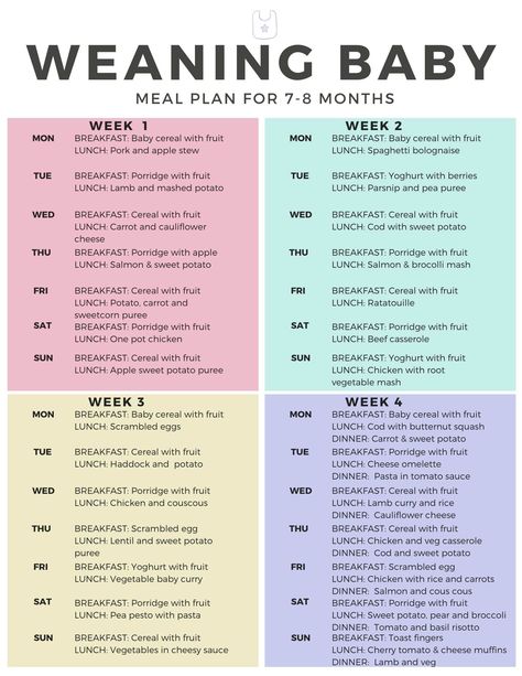 Weaning baby meal plan for 7 months with recipe ideas Recipes For My 7 Month Old, 7month Old Food Ideas, Breakfast 7 Month Old, 7 Month Old Recipes, 8 Month Old Meal Ideas, 7 Month Old Food, Baby Led Weaning 7 Months, 7 Month Old Baby Food, 7 Months Baby Food