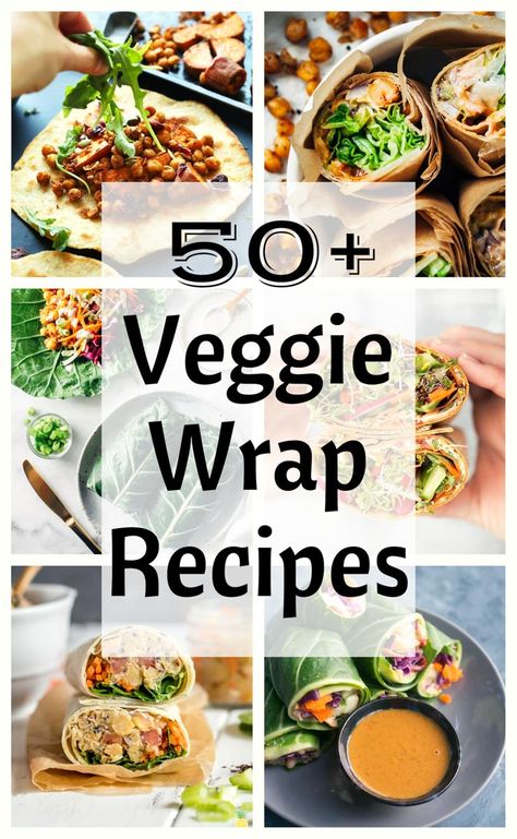 Veggie wraps are super healthy, easy to make and perfect for meal prepping. Whether you prefer a tortilla wrap, a lettuce wrap or a collard wrap, there's something here for you! Wraps Recipes Vegetarian, Veg Wraps, Vegetarian Wraps, Wraps Recipes Healthy, Veggie Wrap, Cheap Vegan, Drink Healthy, Tortilla Wrap, Vegetables Food