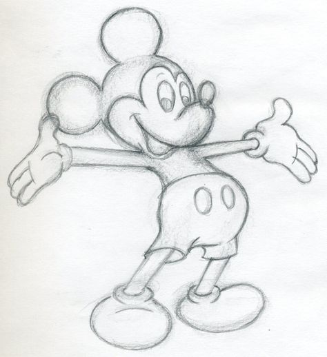 Mickey Mouse pencil drawing Easy Pencil Drawings, Disney Character Drawings, Easy Disney Drawings, Mouse Drawing, Drawing Hair, Disney Art Drawings, Pencil Drawings Easy, Disney Sketches, A Pencil