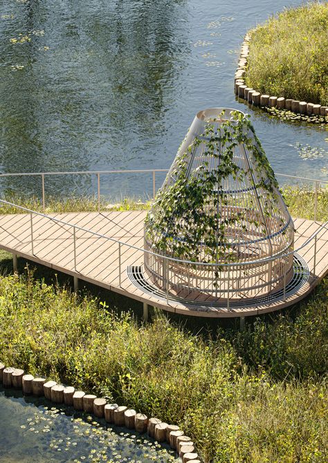 Urban Spaces Design, Park Pavilion, Shelter Design, Sustainable Landscaping, Pavilion Design, Cool Tree Houses, Projects Design, City Farm, Permaculture Design