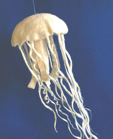 Needle felt jellyfish 🪼 #needlefelting#felt#handmade#craft#decorations#homedecor#home#interiordesign#interior#blue#ocean#sea#animals#seaanimals#creativitiy#art#sculpture#woolfelt Felt Jellyfish, Felt Handmade, Craft Decorations, Needle Felt, Sea Animals, Art Sculpture, Jellyfish, Blue Ocean, Felt