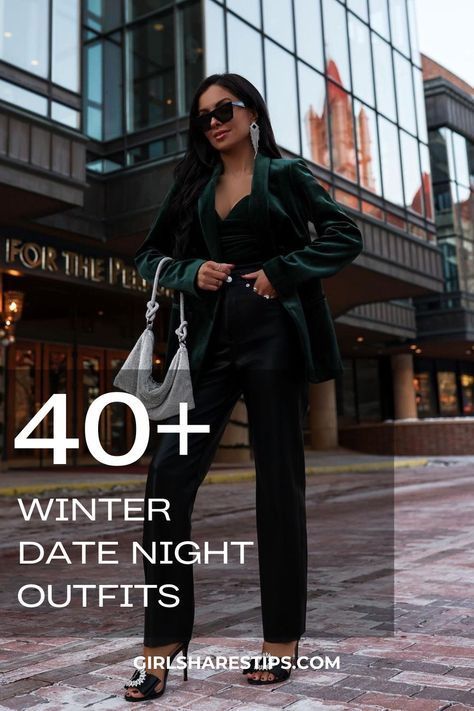 Chicago Winter Going Out Outfits, New York City Date Night Outfit, Going Out Outfit Cold Weather, Day Night Outfit Winter, Cold Night Out Outfit Casual, Date Night Dresses Winter, Stylish Going Out Outfits For Women, San Francisco Going Out Outfit, Outfit Ideas Bar Casual