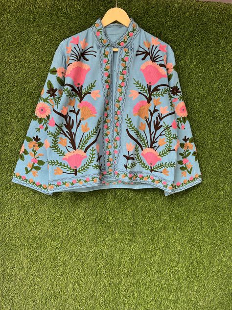 Cotton Suzani Hand Embroidery Jacket Coat, Women Wear Winter Jackets, Bridesmaid Gift, Winter Jacket Unisex Coat, Suzani Short Jacket, Suzani Embroidery, Embroidery Jacket, Coat Women, Short Jacket, Womens Jackets, Bridesmaid Gift, Jacket Coat, Bridesmaid Gifts, Hand Embroidery