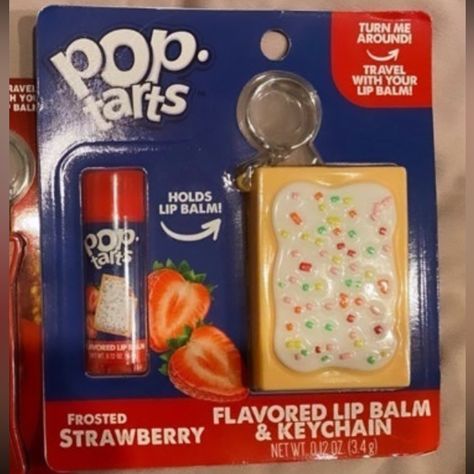 New In Box! Taste Beauty Flavored Lip Balm & Keychain Pop Tarts Flavor Novelty Lip Balm, Cute Lip Balm, Pop Tart Flavors, Fun Beauty Products, Lip Balm Keychain, Lip Balm Collection, Sephora Skin Care, Rainbow Fruit, Best Lip Balm