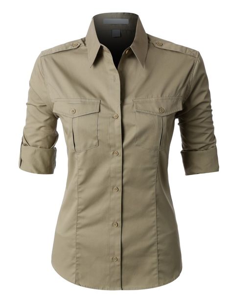 Brown Button Up Shirt, Looks Pinterest, Uniform Shirts, Extra Long Sleeves, Roll Up Sleeves, Roll Up, Look Cool, Look Fashion, Shirt Online