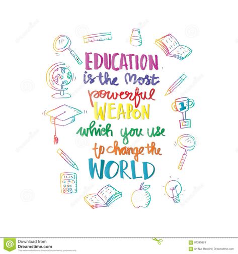 Empowerment Technology, Education Is The Most Powerful, Print Typography, Poster Illustration, Typography Poster, Change The World, Most Powerful, Typography, Education