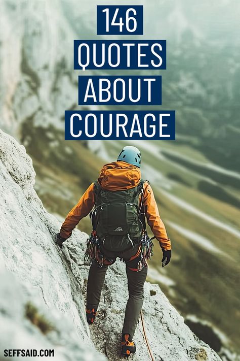 146 Courage Quotes to ignite your bravery, inner strength and resilience in facing life's challenges. via @SeffSaid Quotes On Courage And Strength, Facing Challenges Quotes, Courage Quotes Inspirational, Quotes About Courage, Productivity Quotes, Courage Quotes, Vince Lombardi, Quotes By Famous People, Best Inspirational Quotes