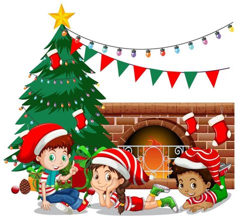 Los niños usan el personaje de dibujos animados de disfraces de Navidad sobre fondo blanco. Christmas Cartoon Characters, Merry Christmas Font, Snowman Cartoon, Fairy Silhouette, Summer Christmas, Elf Costume, Happy New Year Greetings, Christmas Fonts, Summer Theme