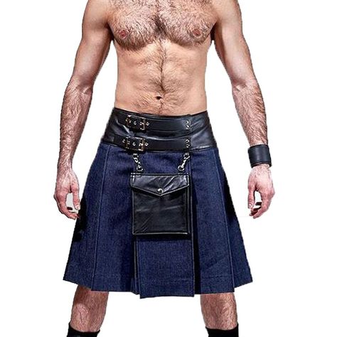 "A Blue Denim Leather Kilt with Leather Pouch, available at Treven Store."

In the pin image, viewers can see the Blue Denim Leather Kilt with Leather Pouch, showcasing its rugged denim fabric and leather accents. Perfect for those seeking a bold and unique kilt option. Available at Treven Store. Kilts For Sale, Scottish Clothing, Leather Kilt, Utility Kilt, Kilt Skirt, Belt Holder, Tartan Kilt, Men In Kilts, Leather Pouch