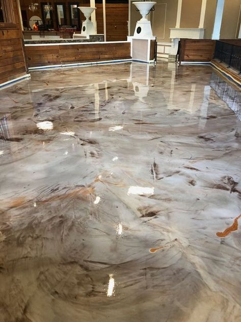 Light Brown Epoxy Floor, Concrete Floors Epoxy, Epoxy Marble Floor, Concrete Stain Colors Indoor, Indoor Concrete Floor Ideas, Mothra Tattoo, Epoxy Floors In Home, Epoxy Flooring Ideas, 3d Epoxy Floor Designs