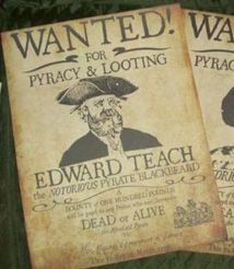 Pirate Props To Make | Pirate Wanted Poster - £16.00 : Letters of Marque, Replica Props ... Pirate Wanted Poster, Pirate Halloween Party, Pirate Props, Edward Teach, Pirate History, Pirate Wedding, Pirate Room, Golden Age Of Piracy, Pirate Decor