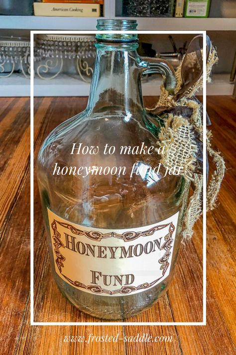 Fun way to start saving for your honeymoon.  Learn how to make a honeymoon fund jar.  #DIYWedding #WeddingBudget Wedding Money Tree Ideas Honeymoon Fund, Wedding Fund Jar Ideas, Honeymoon Fund Jar, Couples Shower Themes, Wedding Fund, Minimalist Wedding Decor, Lights Wedding Decor, Simple Wedding Decorations, Honeymoon Fund