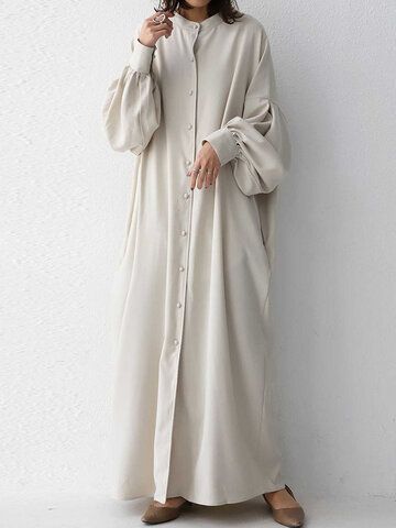 Button Maxi Dress, Mode Hijabi, Cheap Maxi Dresses, Cozy Dress, Aesthetic Minimalist, White Cotton Dress, Cotton Linen Dresses, Breezy Dress, Abaya Dress