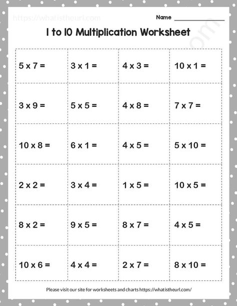 This worksheet is based on single-digit multiplication.  There are 5 pages in the worksheet.  Please download the PDF Multiplication (Using Numbers from 1 to 10) Worksheet-Exercise 4 Top Template, Numbers From 1 To 10, Worksheet Math, Multiplication Worksheet, Math Fact Worksheets, Worksheets For Grade 3, Classroom Charts, Preschool Art Projects, Mathematics Worksheets